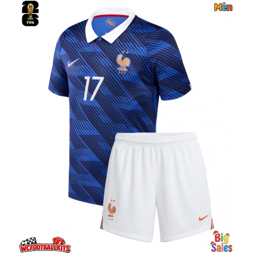 France William Saliba #17 Replica Home Stadium Shirt World Cup 2026 Short Sleeve